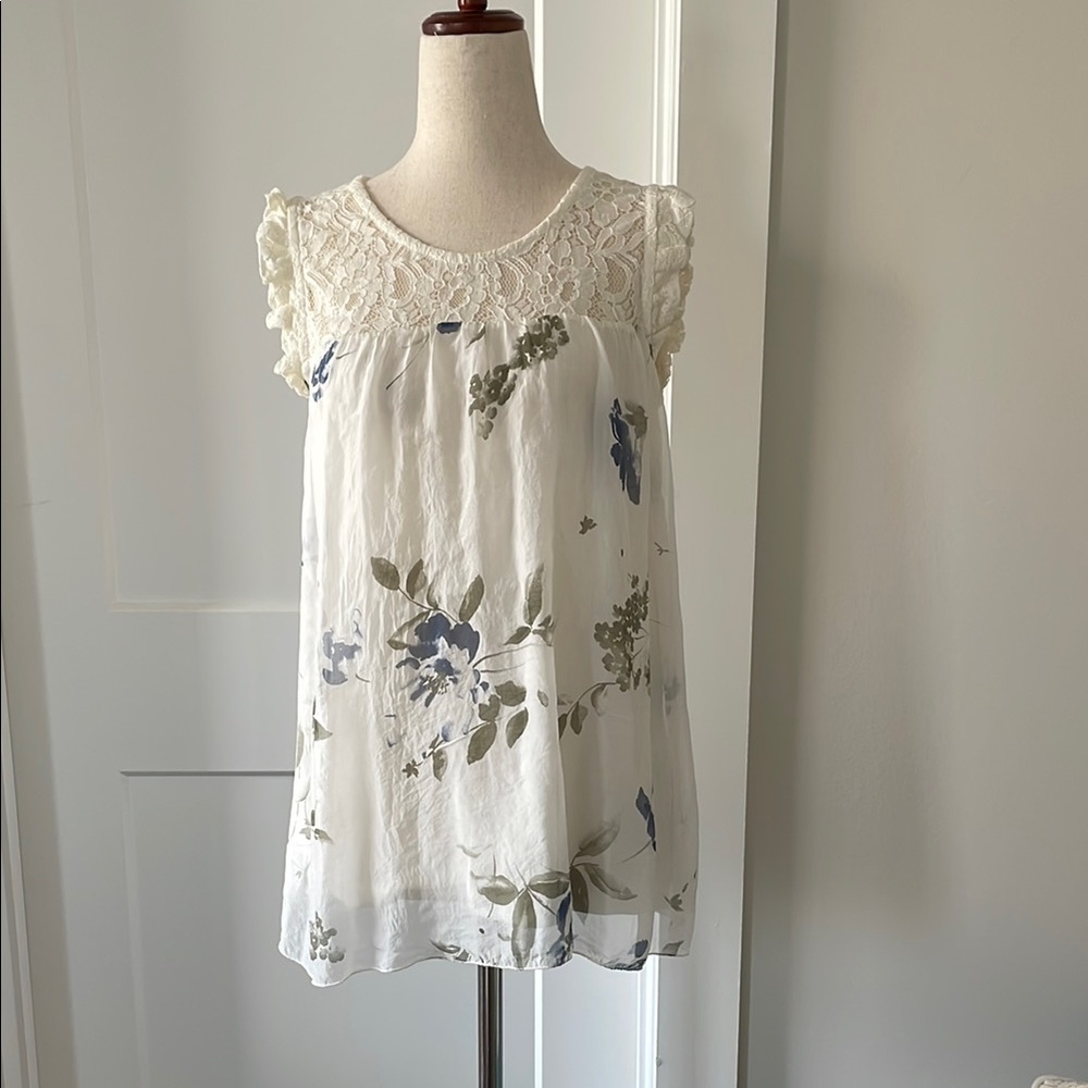 White Ruffled Blouse with Flutter Sleeves